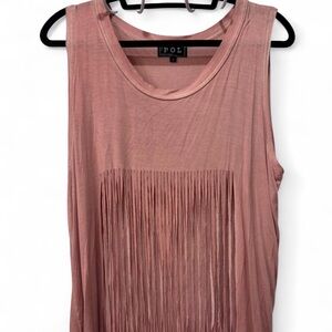NWOT POL Pink Fringe Tank Top
